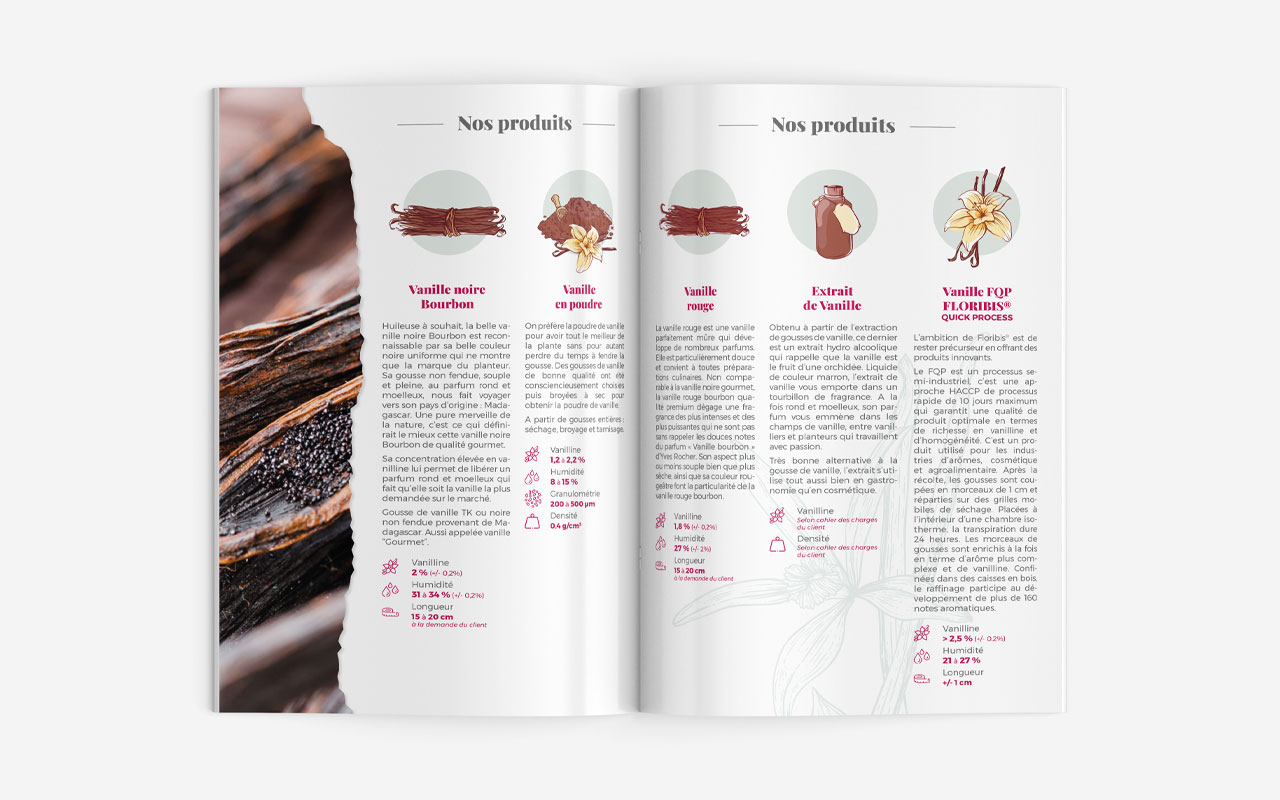 Brochure présentation vanille Floribis page produits