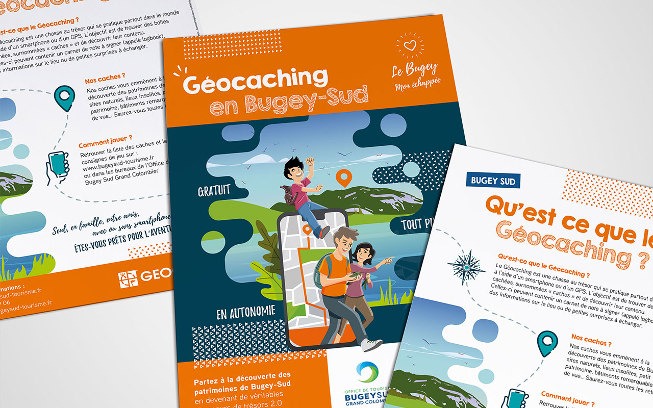 Flyer campagne géocaching Bugey Sud