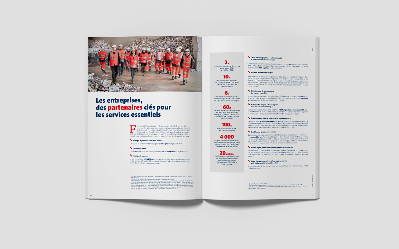 Mise en page intérieure du livre blanc Veolia