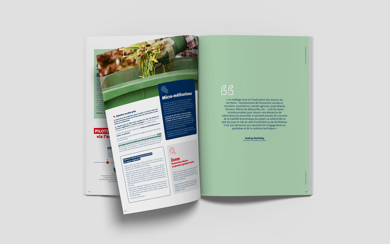 Mise en page intérieure du livre blanc Veolia